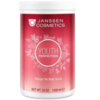 Janssen Spa World Younger You Body Scrub - Увлажняющий и смягчающий скраб для тела с маслом из косточек клюквы 1000 мл Janssen Spa World Younger You Body Scrub - Увлажняющий и смягчающий скраб для тела с маслом из косточек клюквы 1000 млСредства для душа<br>Janssen Cosmetics Youth Perfection Younger You Body Scrub - Увлажняющий и смягчающий скраб с маслом семян клюквы.<br>Скраб с ярким фруктовым ароматом клюквы превращает процедуру пилинга в настоящее удовольствие.<br>Готовая к употреблению паста содержит высушенную микронизированную клюкву, мелкие кристаллы сахара и натуральное масло косточек винограда, которые не только очищают кожу и улучшают ее кровообращение, но и насыщают ее витаминами, увлажняют и питают.<br>