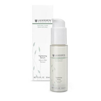 Janssen Organics Tightening Serum - Активный лифтинг-концентрат мгновенного действия 30 мл Janssen Organics Tightening Serum - Активный лифтинг-концентрат мгновенного действия 30 млСредства для ухода за лицом<br>Легкая сыворотка для всех типов кожи. Заряжает кожу жизненной энергией и обеспечивает великолепный лифтинг-эффект. В состав сыворотки входят растительные экстракты с лифтинг-свойствами: экстракт люцерны укрепляет волокна коллагена и эластина, экстракт овса мгновенно разглаживает кожу, гиалуроновая кислота восполняет дефицит увлажнения. Вызванные сухостью морщинки разглаживаются, кожа становится упругой, контуры лица более четкими.Применение: Наносите Tightening Serum на чистую кожу лица утром и/или вечером. Дайте впитаться, а затем нанесите крем.В салоне применять согласно регламенту ухода.Активные компоненты: Экстракт овса*, экстракт люцерны*, гиалуроновая кислота с короткой и длинной цепью.* Выращено на экологически чистых плантациях.Объем: 30 мл<br>