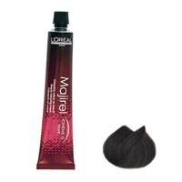 LOreal Professionnel Majirel - Крем-краска Мажирель Ионен G и incell 4.0 шатен глубокий 50 мл LOreal Professionnel Majirel - Крем-краска Мажирель Ионен G и incell 4.0 шатен глубокий 50 млКраска для волос<br>Стойкая краска-крем для красоты волос. Новая формула гарантирует высокое качество волоса и, как следствие, великолепный, ровный, стойкий, точный цвет. Последняя разработка лабораторий L’Oreal молекула incell в сочетании с базовым полимером ухода Ионен G впервые позволяет обеспечить глубокий уход и максимальную защиту на всех трех зонах строения волоса. Система высокой стойкости (НТ) позволяет в 2 раза увеличить сопротивляемость волос вредному воздействию ультрафиолетового излучения и защищает цвет от вымывания. Система проявления цвета (Revel Color) отвечает за чистоту и насыщенность цвета. Мощность осветления до 3 тонов. Покрытие седины до 100%.Молекула incell, микрокатионный полимер Ионен G™, многомерные молекулы системы высокой стойкости (НТ), система проявления цвета (Revel Color).Объем: 50 мл<br>