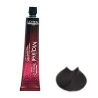 LOreal Professionnel Majirel - Крем-краска Мажирель Ионен G и incell 4. шатен 50 мл LOreal Professionnel Majirel - Крем-краска Мажирель Ионен G и incell 4. шатен 50 млКраска для волос<br>Стойкая краска-крем для красоты волос. Новая формула гарантирует высокое качество волоса и, как следствие, великолепный, ровный, стойкий, точный цвет. Последняя разработка лабораторий L’Oreal молекула incell в сочетании с базовым полимером ухода Ионен G впервые позволяет обеспечить глубокий уход и максимальную защиту на всех трех зонах строения волоса. Система высокой стойкости (НТ) позволяет в 2 раза увеличить сопротивляемость волос вредному воздействию ультрафиолетового излучения и защищает цвет от вымывания. Система проявления цвета (Revel Color) отвечает за чистоту и насыщенность цвета. Мощность осветления до 3 тонов. Покрытие седины до 100%.Молекула incell, микрокатионный полимер Ионен G™, многомерные молекулы системы высокой стойкости (НТ), система проявления цвета (Revel Color).Объем: 50 мл<br>
