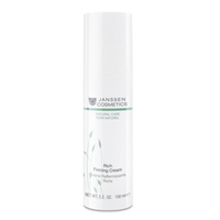 Janssen Organics Rich Firming Cream - Обогащенный увлажняющий лифтинг-крем 150 мл Janssen Organics Rich Firming Cream - Обогащенный увлажняющий лифтинг-крем 150 млКрема для лица<br>Экстраобогащенный крем с выраженным эффектом лифтинга и разглаживания морщин. Инновационные anti-age компоненты, такие как экстракты риса, люцерны и белого люпина, целенаправленно воздействуют на причины возрастных изменений. Благодаря улучшению клеточного сцепления восстанавливается упругость и эластичность кожи, контуры лица становятся более четкими.Применение: Наносите Rich Firming Cream на чистую кожу лица утром и/или вечером.В салоне применять согласно регламенту ухода.Активные компоненты: Экстракт риса*, экстракт люцерны*, экстракт белого люпина*, гиалуроновая кислота с короткой и длинной цепью, эктоин и масло аргании*.* Выращено на экологически чистых плантациях.Объем: 150 мл<br>