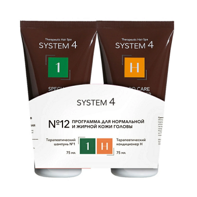 Sim System 4 №12 Mini - Программа мини №12 для нормальной и жирной кожи головы (шампунь 75 мл + кондиционер 75 мл)