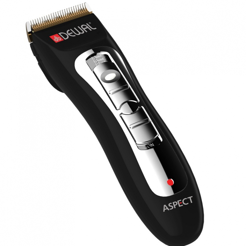 Dewal Aspect 03-031 - Машинка для стрижки, аккумулятор/сеть, 6500 об\мин, нож 40 мм, 1.0-1.9 мм, 4 насадки