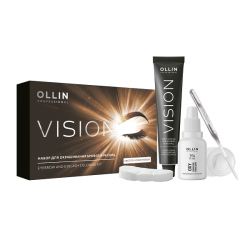 Ollin Vision Set Light Brown - Набор для окрашивания бровей и ресниц светло-коричневый (крем-краска 20 мл, окисляющая эмульсия 20 мл)
