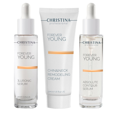 Christina Forever Young Absolute Contour Kit - Набор для лица  (сыворотка Совершенный Контур 30мл + 3-гиалуроновая сыворотка 30мл + ремоделирующий крем 50мл)