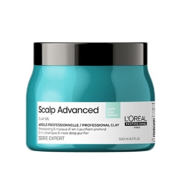 L'Oreal Professionnel Serie Expert Scalp Advanced - Шампунь-маска с глиной для глубокого очищения жирной кожи головы 500 мл