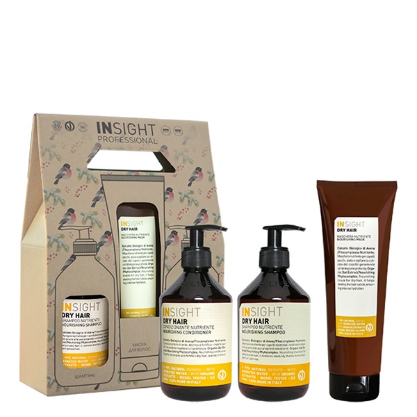 Insight Dry Hair - Подарочный набор для волос (шампунь 400мл + кондиционер 400мл + маска 250мл)