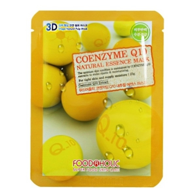 Foodaholic 3D Coemzyme Q10 Natural Essence Mask - Тканевая маска с коэнзимом Q10 23 гр
