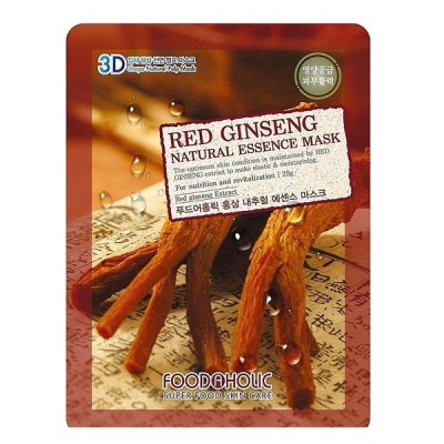 Foodaholic 3D Red Ginseng Natural Essence Mask - Тканевая маска с экстрактом красного женьшеня 23 гр