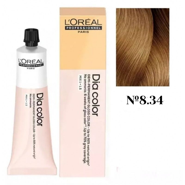 L'Oreal Professionel Dia Color 8.34 - Краситель-блеск демиперманентный 60 мл