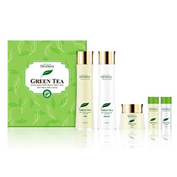 Deoproce Premium Green Tea Total Solution 3 Set - Набор для лица уходовый (Увлажняющий тоник 150 мл+30 мл,увлажняющий лосьон 150 мл+30 мл,увлажняющий крем для лица 60 мл)  