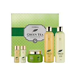 Deoproce Premium Green Tea Total Solution 3 Set - Набор для лица уходовый (Увлажняющий тоник 260 мл+30 мл,увлажняющий лосьон 260 мл+30 мл,увлажняющий крем для лица 100 мл)  