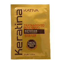 Kativa Keratina Tratamento Intensivo - Интенсивно восстанавливающий уход с кератином для поврежденных и хрупких волос 35 г