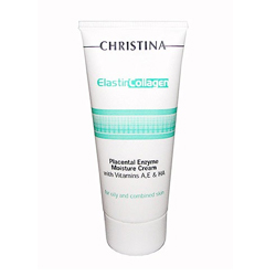 Christina Elastin Collagen Placental Enzyme Moisture Cream with Vit A, E & HA - Увлажняющий крем с плацентой, энзимами, коллагеном и эластином для жирной и комбинированной кожи 100 мл