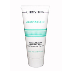 Christina Elastin Collagen Placental Enzyme Moisture Cream with Vit A, E and HA - Увлажняющий крем с плацентой, энзимами, коллагеном и эластином для жирной и комбинированной кожи 100 мл