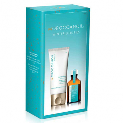 Moroccanoil "Winter Luxuries" Light - Набор "зимняя роскошь" (восстанавливающее средство для волос 25 мл, крем для рук 75 мл)