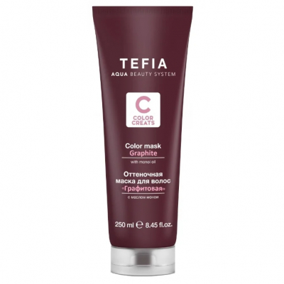 Tefia Color Creats Color Mask With Monoi Graphite - Оттеночная маска для волос с маслом монои графитовая 250 мл