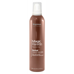 Kapous Magic Keratin Mousse For Hair Styling Normal Fixation - Мусс для укладки волос нормальной фиксации с кератином 400 мл