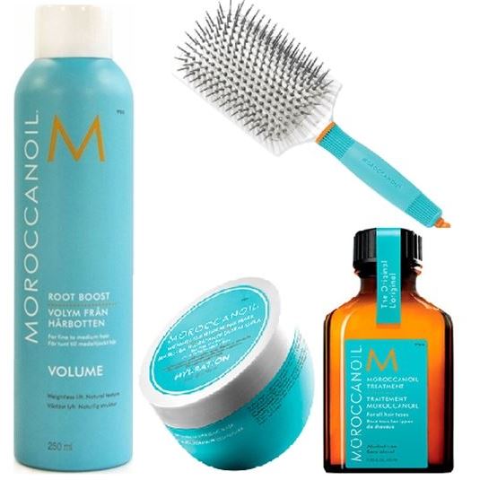 Moroccanoil Set - Набор осенний стайлинг сет №3 (щетка лопатка, спрей для прикорневого объема 250 мл, маска 75 мл, масло 25 мл)