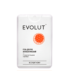 Evolut Antiseptic Hand - Гель для рук антисептический с наночастицами серебра,  фронтальный спрей 20 мл