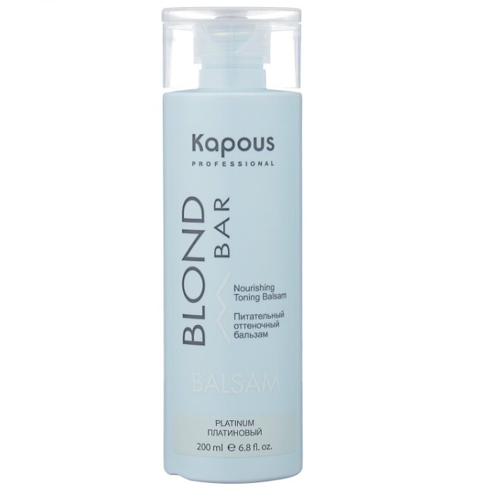 Kapous Blond Bar Nourishing Toning Balsam - Питательный оттеночный бальзам для оттенков блонд серии (платиновый) 200 мл