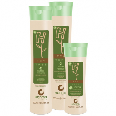 Honma Tokyo H-Tea Tree - Набор для комбинированного типа волос (шампунь 300 мл, маска-кондиционер 300 мл ,несмываемый увлажняющий кондиционер 150 мл)