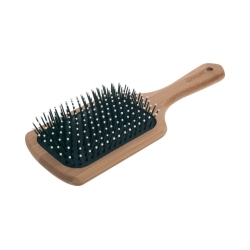 Dewal BRBAM6993B - Щетка массажная Bamboo "лопата" деревянная, пластиковый штифт, с плоской ручкой