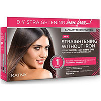 Kativa Straightening Without Iron - Набор для выпрямления волос «уход» для поврежденных волос с маслом купуасу и кератином (маска 150 мл + шампунь 30 мл + кондиционер 30 мл)