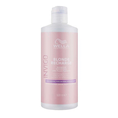 Wella Invigo Blonde Recharge Shampoo - Шампунь-нейтрализатор желтизны для холодных светлых оттенков 500 мл