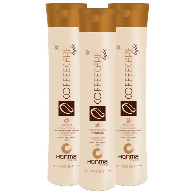 Honma Tokyo Coffee Care Light - Набор для домашнего ухода за сухими волосами (шампунь 300 мл, кондиционер 300 мл, маска 300 мл)