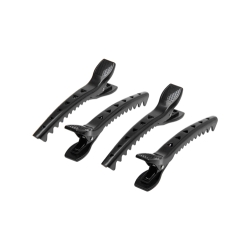 Dewal JB0024 - Зажим для волос "Крокодил" черный, пластик, 12,5 см 4 шт/уп