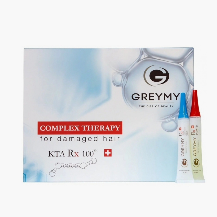 Greymy Ampoules Rx100 KTA + Hydrocollagen - Ампулы Rx100 концентрат кератина + гидроколлагена 3*20+3*20