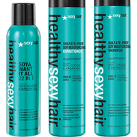 Sexy Hair Healthy Sulfate Free Soy Shampoo + Sulfate Free Soy Conditioner +Spray and Play Volumizing Hairspray - Набор (шампунь 300 мл и кондиционер на соевом молоке для обычных и окрашенных волос 300 мл+ спрей для создания объема 50 мл )