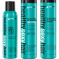 Sexy Hair Healthy Sulfate Free Soy Shampoo + Sulfate Free Soy Conditioner +Spray & Play Volumizing Hairspray - Набор (шампунь 300 мл и кондиционер на соевом молоке для обычных и окрашенных волос 300 мл+ спрей для создания объема 50 мл )