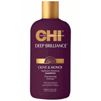 CHI Deep Brilliance Olive and Monoi Optimum Moisture Shampoo - Увлажняющий шампунь для поврежденных волос 355 мл