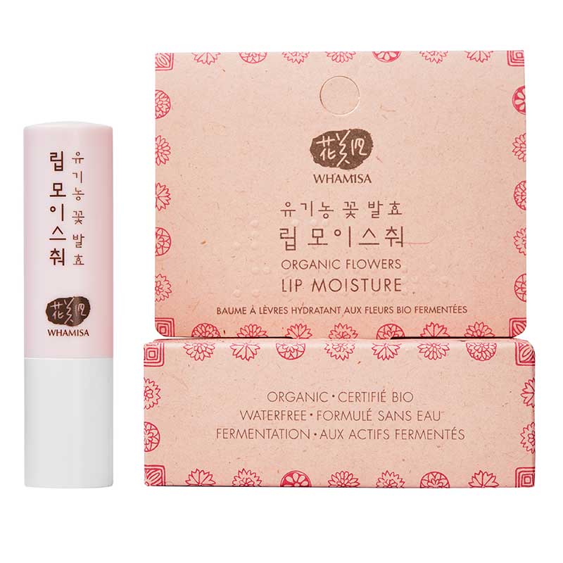 Whamisa Organic Flowers Lip Moisture - Бальзам для губ на основе цветочных ферментов 4 г