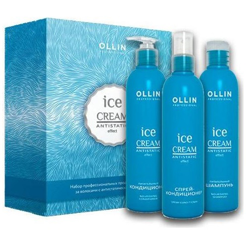 Ollin Professional Ice Cream - Набор для волос (шампунь 250 мл, спрей-кондиционер 250 мл, кондиционер 250 мл)