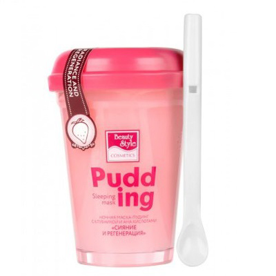 Beauty Style Pudding Sleeping Mask - Ночная маска-пудинг с клубникой и AHA кислотами "сияние и регенерация" 100 г