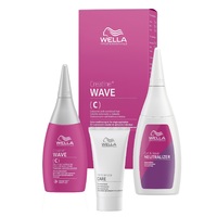 Wella Creatine+ Wave - Набор для нормальных волос, от тонких до трудноподдающихся (лосьон 75 мл, фиксатор 100 мл, уход 30 мл)