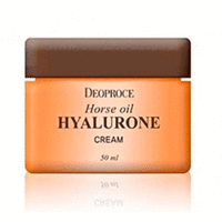 Deoproce Horse Oil Hyalurone Cream - Крем для лица с гиалуроновой кислотой и лошадиным жиром 50 мл