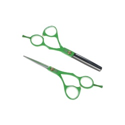 Dewal SET-MC-G - Набор из двух парикмахерских ножниц 5,5" зеленого цвета в чехле