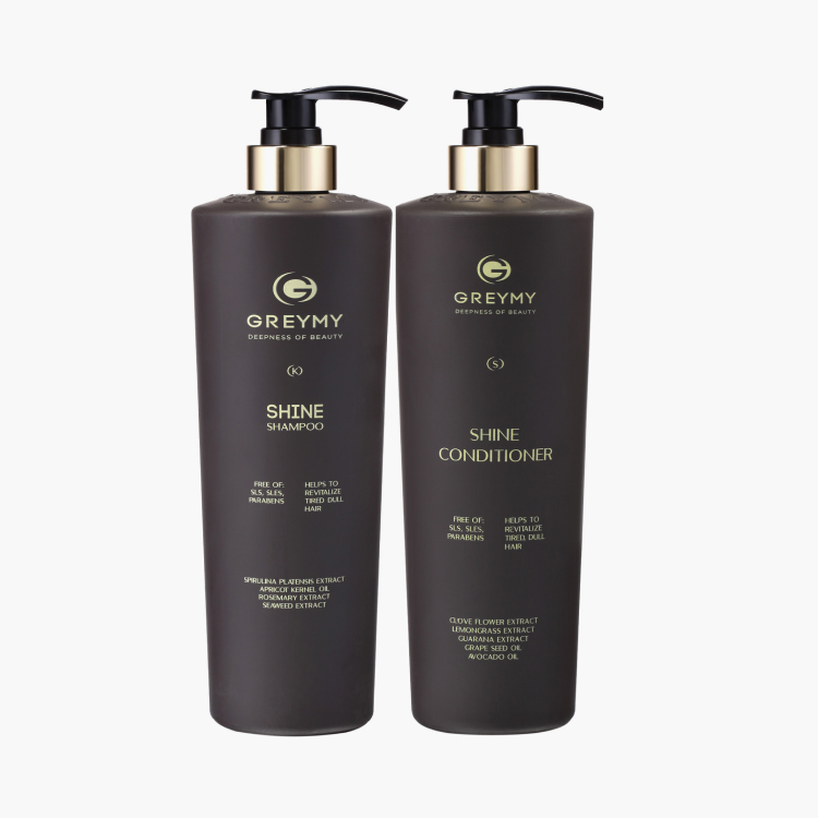 Greymy Shine Kit - Уходовый комплект для блеска волос (шампунь 800 мл + кондиционер 800 мл)
