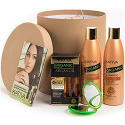 Kativa Argana Oil - Подарочный набор "золото марокко" (шампунь 250 мл + кондиционер 250 мл + защитный концентрат "4 масла" 60 мл