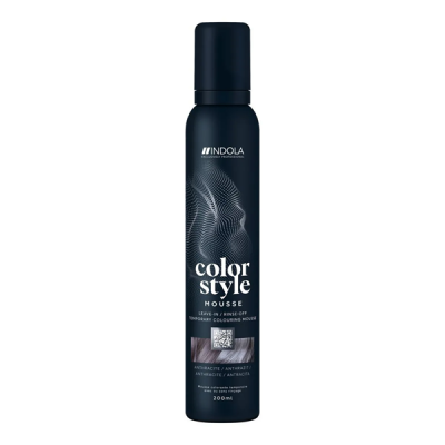 Indola Color Style Mousse Anthrazite - Оттеночный мусс для укладки волос Антрацит 200 мл