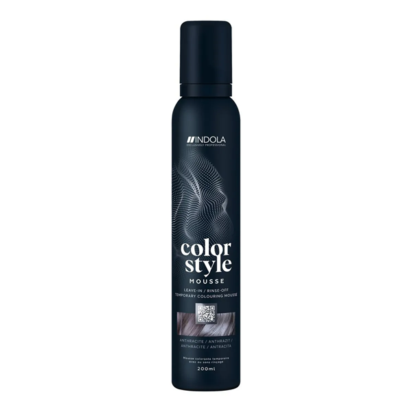 Indola Color Style Mousse Anthrazite - Оттеночный мусс для укладки волос Антрацит 200 мл