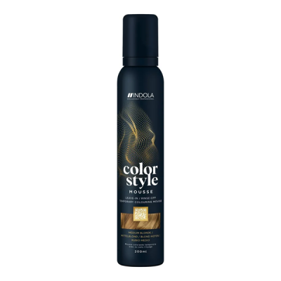 Indola Color Style Mousse Medium Blonde  - Оттеночный мусс для укладки волос Средний Русый 200 мл 