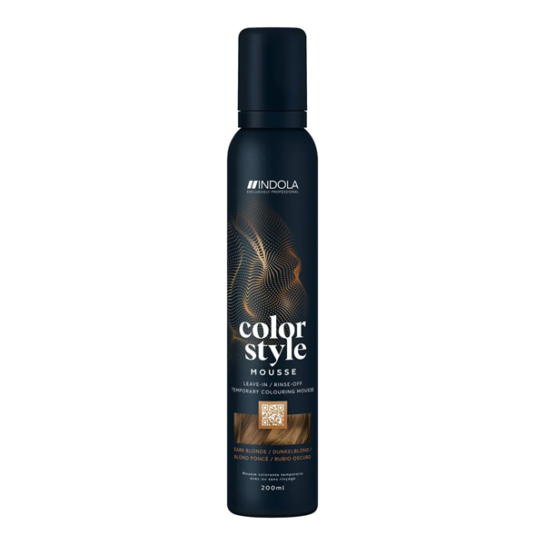 Indola Color Style Mousse Dark Blonde  - Оттеночный мусс для укладки волос Тёмный Русый 200 мл 