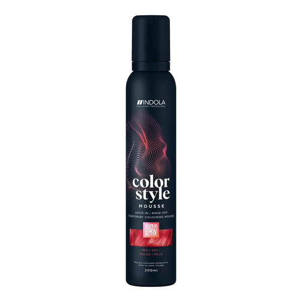 Indola Color Style Mousse Red - Оттеночный мусс для укладки волос Красный 200 мл 