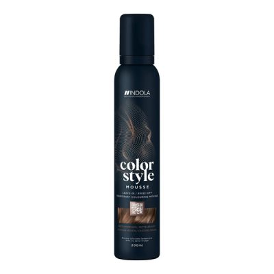 Indola Color Style Mousse Medium Brown - Оттеночный мусс для укладки волос Средний Коричневый 200 мл 