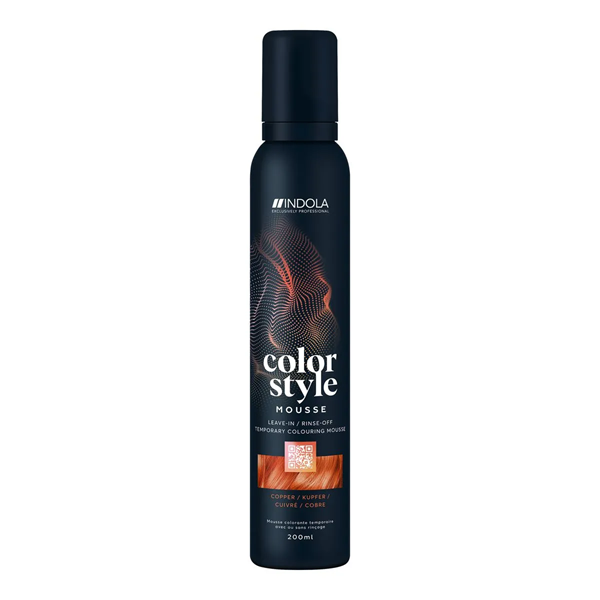 Indola Color Style Mousse Copper - Оттеночный мусс для укладки волос Медный 200 мл 